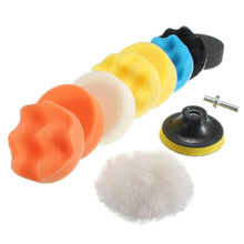 Load image into Gallery viewer, 11Pcs Car Polishing Sponge Pads Kit Foam Pad Buffer Kit Wax Pads For Auto Motorcycle Motor Vehicle Removes Scratches Car Polisher Drill Adapter
