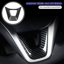 Load image into Gallery viewer, Carbon Fiber Car Interior Decoration Steering Wheel Panel Sequins Cover Bottom Trim Sticker ABS Fit for Toyota RAV4 Corolla 2019-2021
