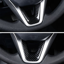 Load image into Gallery viewer, Carbon Fiber Car Interior Decoration Steering Wheel Panel Sequins Cover Bottom Trim Sticker ABS Fit for Toyota RAV4 Corolla 2019-2021
