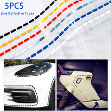 Load image into Gallery viewer, 5Pcs Car Motorcycles Line Reflective Stickers DIY Auto Wheel Decorative Reflective Strip Warning Tapes for Night Safty Decals Accessories

