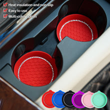 Load image into Gallery viewer, Car Diamond Bling Coaster Water Cup Bottle Holder Anti-slip Pad Mat Silica Gel Waterproof Auto Interior Decoration
