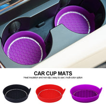 Load image into Gallery viewer, Car Diamond Bling Coaster Water Cup Bottle Holder Anti-slip Pad Mat Silica Gel Waterproof Auto Interior Decoration
