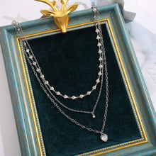 Load image into Gallery viewer, Multi Layered Layered Necklace Fashionable Collarbone Chain Creative and Minimalist Heart Love Pendant Collarbone Chain
