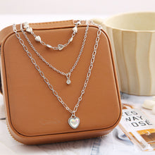 Load image into Gallery viewer, Multi Layered Layered Necklace Fashionable Collarbone Chain Creative and Minimalist Heart Love Pendant Collarbone Chain
