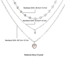 Load image into Gallery viewer, Multi Layered Layered Necklace Fashionable Collarbone Chain Creative and Minimalist Heart Love Pendant Collarbone Chain
