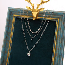 Load image into Gallery viewer, Multi Layered Layered Necklace Fashionable Collarbone Chain Creative and Minimalist Heart Love Pendant Collarbone Chain
