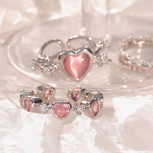 Load image into Gallery viewer, Pink Diamond Love Ring Couple Ring Opening Adjustable Index Finger Ring Female Tail Ring
