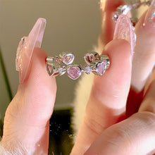 Load image into Gallery viewer, Pink Diamond Love Ring Couple Ring Opening Adjustable Index Finger Ring Female Tail Ring

