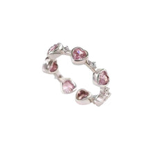 Load image into Gallery viewer, Pink Diamond Love Ring Couple Ring Opening Adjustable Index Finger Ring Female Tail Ring
