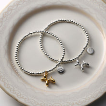 Load image into Gallery viewer, Balloon Dog Letter Round Brand Bracelet Gold and Silver Creative Fashion Beaded Elastic Bracelet Women Jewelry

