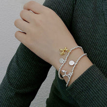 Load image into Gallery viewer, Balloon Dog Letter Round Brand Bracelet Gold and Silver Creative Fashion Beaded Elastic Bracelet Women Jewelry
