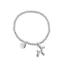 Load image into Gallery viewer, Balloon Dog Letter Round Brand Bracelet Gold and Silver Creative Fashion Beaded Elastic Bracelet Women Jewelry
