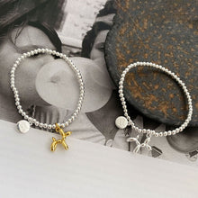 Load image into Gallery viewer, Balloon Dog Letter Round Brand Bracelet Gold and Silver Creative Fashion Beaded Elastic Bracelet Women Jewelry
