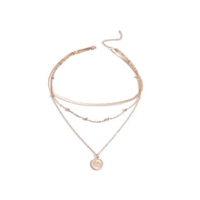 Load image into Gallery viewer, Trendy Stacked Lotus Pendant Necklace with Three Layers of Fashionable Alloy Women Choker Female Jewelry Accessories
