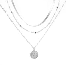 Load image into Gallery viewer, Trendy Stacked Lotus Pendant Necklace with Three Layers of Fashionable Alloy Women Choker Female Jewelry Accessories
