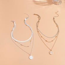 Load image into Gallery viewer, Trendy Stacked Lotus Pendant Necklace with Three Layers of Fashionable Alloy Women Choker Female Jewelry Accessories
