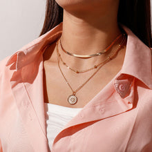 Load image into Gallery viewer, Trendy Stacked Lotus Pendant Necklace with Three Layers of Fashionable Alloy Women Choker Female Jewelry Accessories
