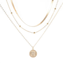Load image into Gallery viewer, Trendy Stacked Lotus Pendant Necklace with Three Layers of Fashionable Alloy Women Choker Female Jewelry Accessories
