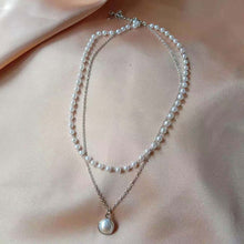 Load image into Gallery viewer, Double Layer Pearl Pendant Necklace for Women with Simple and Elegant Temperament Female Choker Jewelry Accessories
