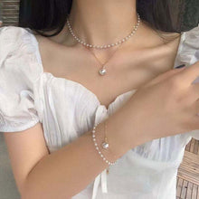 Load image into Gallery viewer, Double Layer Pearl Pendant Necklace for Women with Simple and Elegant Temperament Female Choker Jewelry Accessories
