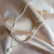 Load image into Gallery viewer, Double Layer Pearl Pendant Necklace for Women with Simple and Elegant Temperament Female Choker Jewelry Accessories
