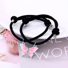 Load image into Gallery viewer, Butterfly Bracelet Female Creative Fashion Magnet Stone Friend Couple Bracelet Women Men Braiding Rope Bracelet Jewelry
