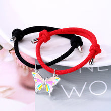 Load image into Gallery viewer, Butterfly Bracelet Female Creative Fashion Magnet Stone Friend Couple Bracelet Women Men Braiding Rope Bracelet Jewelry
