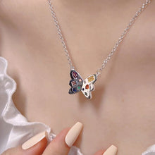 Load image into Gallery viewer, Creative Colorful Silver Butterfly Necklace Colorful Rhinestone Summer Collar Chain Women Jewelry Accessories
