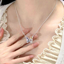 Load image into Gallery viewer, Creative Colorful Silver Butterfly Necklace Colorful Rhinestone Summer Collar Chain Women Jewelry Accessories
