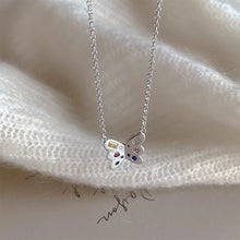 Load image into Gallery viewer, Creative Colorful Silver Butterfly Necklace Colorful Rhinestone Summer Collar Chain Women Jewelry Accessories
