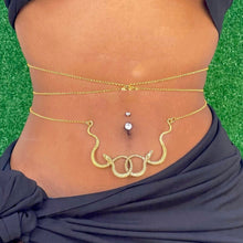 Load image into Gallery viewer, Summer Sexy Waist Chain Double Snake Body Chain Bikini Necklace Back Chain Waist Chain Women Beach Accessories
