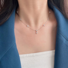 Load image into Gallery viewer, Silver Lucky Four Leaf Grass Necklace Women's Clavicle Chain Long Style Elegant Tassel Neck Chain Jewelry Accessories
