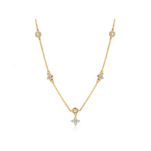 Load image into Gallery viewer, Silver Lucky Four Leaf Grass Necklace Women's Clavicle Chain Long Style Elegant Tassel Neck Chain Jewelry Accessories
