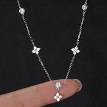 Load image into Gallery viewer, Silver Lucky Four Leaf Grass Necklace Women's Clavicle Chain Long Style Elegant Tassel Neck Chain Jewelry Accessories
