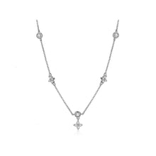 Load image into Gallery viewer, Silver Lucky Four Leaf Grass Necklace Women's Clavicle Chain Long Style Elegant Tassel Neck Chain Jewelry Accessories
