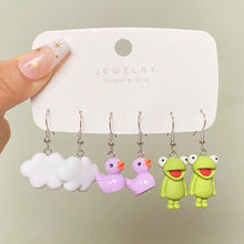 Load image into Gallery viewer, Cartoon Butterfly Cloud Little Duck Earrings Pendant Drop Glazed Mushroom Earrings Children's Cartoon Children's Fun Earrings
