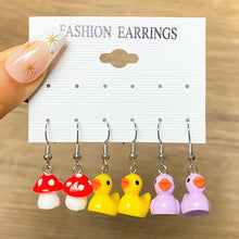 Load image into Gallery viewer, Cartoon Butterfly Cloud Little Duck Earrings Pendant Drop Glazed Mushroom Earrings Children's Cartoon Children's Fun Earrings
