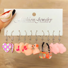 Load image into Gallery viewer, Cartoon Butterfly Cloud Little Duck Earrings Pendant Drop Glazed Mushroom Earrings Children's Cartoon Children's Fun Earrings
