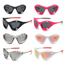 Load image into Gallery viewer, Large Frame Cat Eye Personality Hollowed Out Cycling Glasses Fashion Y2K Men Women Street Shot Sunglasses UV400 Driving Sports Fishing Protective Glasses
