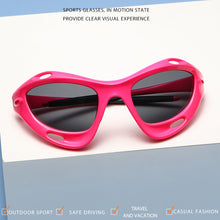 Load image into Gallery viewer, Large Frame Cat Eye Personality Hollowed Out Cycling Glasses Fashion Y2K Men Women Street Shot Sunglasses UV400 Driving Sports Fishing Protective Glasses
