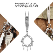 Load image into Gallery viewer, EDC Tactical Suspension Clip With Porous Compact UFO Extension Buckle Outdoor Multifunctional Mini Stainless Steel Quick-Hanging Keychain
