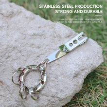 Load image into Gallery viewer, EDC Tactical Suspension Clip With Porous Compact UFO Extension Buckle Outdoor Multifunctional Mini Stainless Steel Quick-Hanging Keychain

