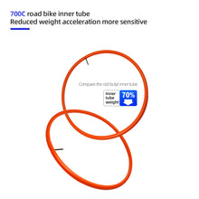 Load image into Gallery viewer, Ultra Light 28G 700C Road Bike Tpu Inner Tube Air Nozzle Length 45/65/85 Orange Riding Tire Cycling Accessories
