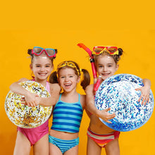 Load image into Gallery viewer, PVC Multi-Color Inflatable Beach Glitter Confetti Balls Outdoor Summer Pool Transparent Bright Piece Toy Ball Water Sports Party Accessories

