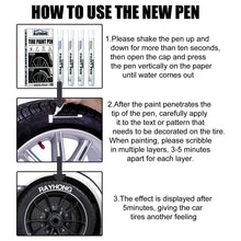 Load image into Gallery viewer, 4Pcs White Car Tire Paint Marker Pen Waterproof Marker Paint Cleaner Auto Rubber Tyre Paint Pen Metal Permanent For Car Grooming
