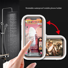 Load image into Gallery viewer, 360 Rotation Waterproof Shower Sealing Mobile Phone Box Holder Touch Screen Bathroom Phone Shell Wall Storage Cover For Kitchen
