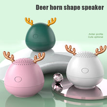 Load image into Gallery viewer, Mini Bluetooth Speaker Creative Antler Audio Portable Round Bluetooth Speaker
