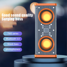 Load image into Gallery viewer, Transparent Mecha Bluetooth Speaker RGB Sound and Light Rhythm Subwoofer TWS Series Dual Speaker Smart Audio
