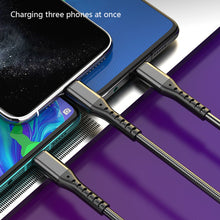 Load image into Gallery viewer, Three-In-One Charging Cable Three-Wire Car USB Android Head Data Cable One-To-Three Zinc Alloy Typec Fast Charging Cable
