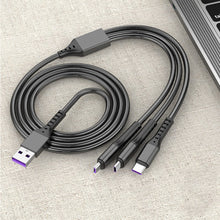 Load image into Gallery viewer, Three-In-One Charging Cable Three-Wire Car USB Android Head Data Cable One-To-Three Zinc Alloy Typec Fast Charging Cable
